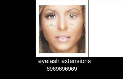 Επαγγελματική κάρτα για μανικιούρ με λευκό φόντο και ροζ-χρυσά στοιχεία, μοντέρνα γραμματοσειρά και εικονίδια μανικιούρ.