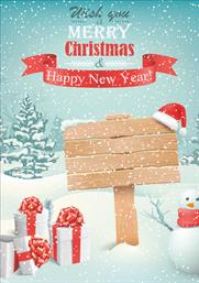 Χριστουγεννιάτικες κάρτες 17x12 Δίπτυχες - Κωδικός:136915-99