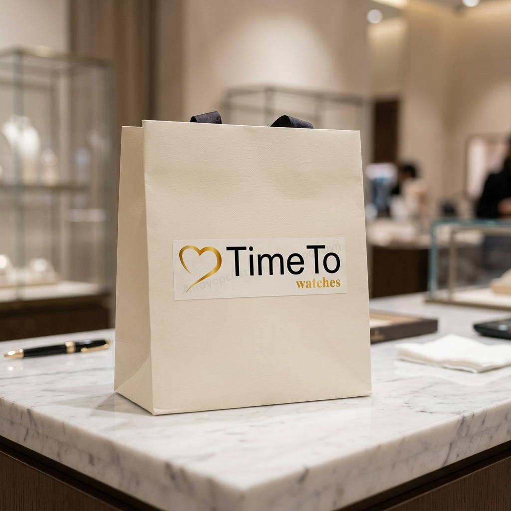Αυτό το αυτοκόλλητο TimeTo είναι τέλειο για την κομψή επωνυμία προϊόντων ρολογιών. Με το χρυσό και μαύρο λογότυπο, προσφέρει μια αίσθηση πολυτέλειας και επαγγελματισμού. Ιδανικό για χρήση σε συσκευασίες ή καταστήματα λιανικής.