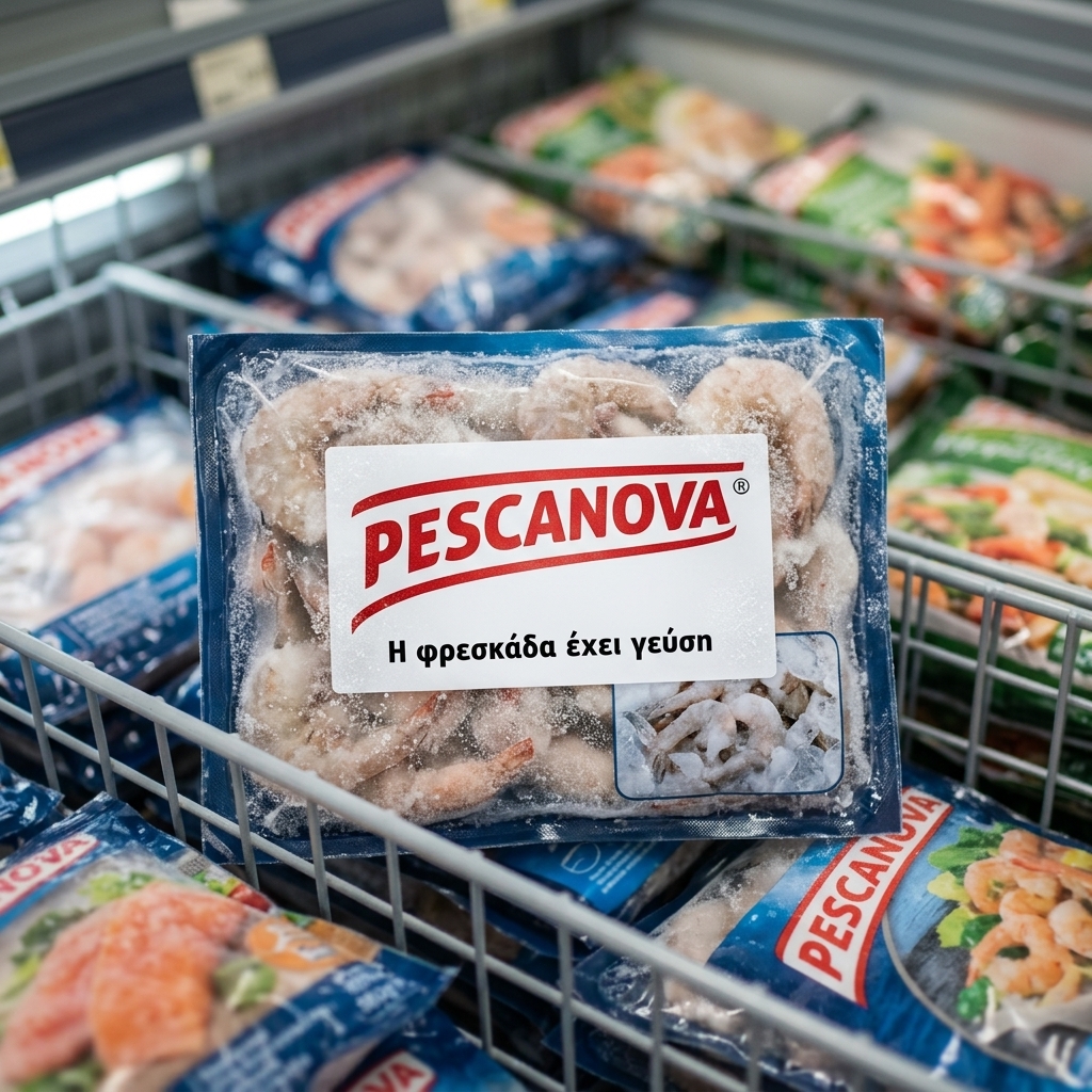 Η ετικέτα Pescanova προσδίδει αίσθηση φρεσκάδας και ποιότητας στα προϊόντα θαλασσινών. Ιδανική για συσκευασίες που απαιτούν εμπιστοσύνη και αυθεντικότητα, η ετικέτα αναδεικνύει την αξία της μάρκας. Κατάλληλη για χρήση σε σούπερ μάρκετ ή αγορές θαλασσινών, προσφέρει μια εγγύηση φρεσκάδας.