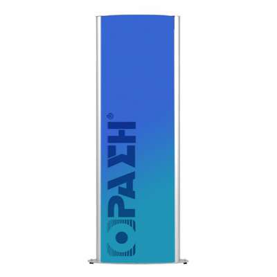 		Οβάλ φωτιζόμενος πυλώνας (δυο όψεων) με snap frame.			O φωτιζόμενος πυλώνας είναι κατάλληλος για προβολή backlit film.			Το ύψος του πυλώνα είναι 165cm και οι διαστάσεις της εκτύπωσης είναι 60cm x 160cm.  