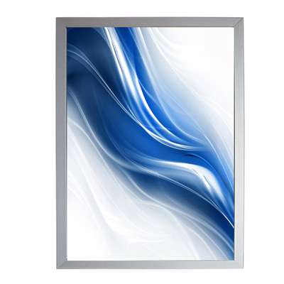 Αναρτώμενος πίνακας προβολής με snap frame, με PVC πλάτη.		Διατίθεται σε αλουμίνιο στις παρακάτω διαστάσεις			A4: 21cm x 29,7cm	A3: 29,7cm x 42cm	A2: 42cm x 59,4cm	A1: 59,4cm x 84,1cm				50cm x 70cm		70cm x 10cm	Επίσης διατίθεται σε μαύρο βαμμένο στις παρακάτω διαστάσεις	50cm x 70cm70cm x 10cm