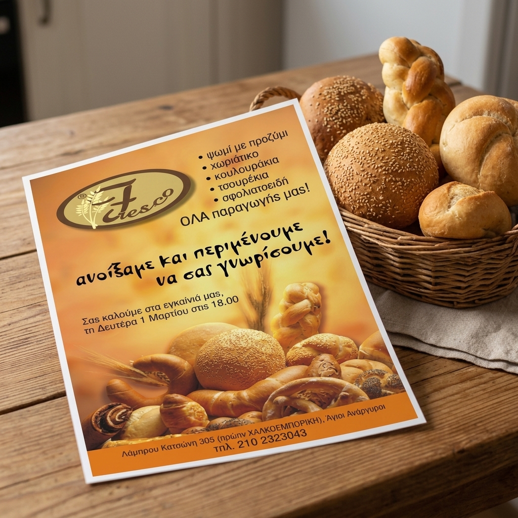    Δυναμικές Εκτυπώσεις Flyers για Αποτελεσματική Προώθηση    Το     flyer    που έχουμε δημιουργήσει για εσάς είναι γεμάτο ζωντάνα χρώματα που τραβούν την προσοχή του κοινού.         Η προσεγμένη διάταξη (layout) διευκολύνει την ανάγνωση και καθοδηγεί τον αναγνώστη στα πιο σημαντικά σημεία του μηνύματος.        Οι στρατηγικά επιλεγμένες εικόνες και γραφικά προσφέρουν οπτική εντύπωση και προσδίδουν προστιθέμενη αξία στο περιεχόμενο.    Οι γραμματοσειρές είναι επιλεγμένες ώστε να είναι ευανάγνωστες, διασφαλίζοντας ότι το μήνυμα του επαγγελματία ή της επιχείρησης μεταφέρεται         με σαφή και ελκυστικό τρόπο. Οι σημαντικές πληροφορίες, όπως οι εκπτώσεις και οι νέες υπηρεσίες, είναι ευδιάκριτες και         ενισχύουν την παρουσίαση των προϊόντων ή υπηρεσιών.    Αυτό το     flyer    είναι ιδανικό για προώθηση εκπτώσεων, νέων προϊόντων ή υπηρεσιών. Μπορεί να χρησιμοποιηθεί για διάφορους         σκοπούς, όπως η αναγγελία εορταστικών προσφορών σε σούπερ μάρκετ, ενημέρωση για καλοκαιρινές προσφορές διακοπών, ή ακόμη         και για προώθηση ακινήτων προς πώληση από μεσίτες.    Είτε χρειάζεστε να προωθήσετε υπηρεσίες της επιχείρησής σας, είτε να παρουσιάσετε νέα προϊόντα ή εκδηλώσεις, οι     εκτυπώσεις    αυτών         των     flyers    θα σας βοηθήσουν να προσελκύσετε το κοινό σας με ελκυστικό και επικοινωνιακό τρόπο.    Το τυπογραφείο μας είναι εδώ για να δημιουργήσουμε ένα     flyer    που θα είναι προσαρμοσμένο στις ανάγκες σας, διασφαλίζοντας         ότι η εμφάνιση και το περιεχόμενο ανταγωνίζονται επάξια στον απαιτητικό κόσμο της διαφήμισης. 