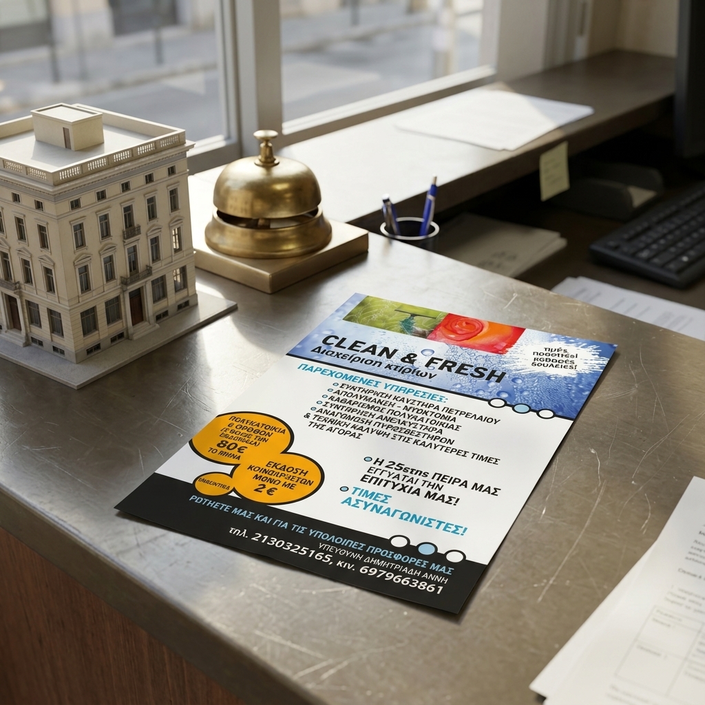    Flyers - Προώθηση με Ελκυστικά Οπτικά Στοιχεία    Το flyer αυτό συνδυάζει ζωντανά χρώματα και καλαίσθητο     layout    που αιχμαλωτίζει το βλέμμα. Οι έντονες αποχρώσεις του μπλε και του κίτρινου δημιουργούν έναν εντυπωσιακό αντίκτυπο, ενισχύοντας το μήνυμα που θέλει να μεταφέρει η επιχείρηση. Η στρατηγικά επιλεγμένη γραμματοσειρά προσφέρει ευανάγνωστο και προσιτό κείμενο, διευκολύνοντας την επικοινωνία με το κοινό.    Η χρήση καθαρών και σαφών     γραφικών    συμβάλλει στην ενίσχυση του περιεχομένου, ενώ η διαμόρφωση των πληροφοριών -είτε πρόκειται για προσφορές, υπηρεσίες, είτε προϊόντα- είναι οργανωμένη και εύκολα κατανοητή. Κάθε λεπτομέρεια έχει μελετηθεί ώστε να δημιουργεί μια ελκυστική παρουσίαση που οδηγεί σε αποτελεσματική επικοινωνία.    Αυτή η     εκτύπωση    flyer είναι ιδανική για προώθηση εκπτώσεων, νέων προϊόντων ή υπηρεσιών. Ειδικότερα, μπορεί να χρησιμοποιηθεί για:       Προώθηση προσφορών σε σούπερ μάρκετ       Εταιρική ενημέρωση       Προώθηση ακινήτων προς πώληση       Καλοκαιρινές προσφορές διακοπών       Προώθηση ηλεκτρονικών καταστημάτων      Η εκτύπωση     flyers    είναι απαραίτητη για κάθε επιχείρηση που επιθυμεί να ενημερώσει το κοινό ή να διαφημίσει τις υπηρεσίες και προϊόντα της. Στο τυπογραφείο μας, αναλαμβάνουμε να δημιουργήσουμε ένα     flyer    προσαρμοσμένο στις ανάγκες σας, με έμφαση στη ποιότητα και την αποτελεσματική επικοινωνία. 