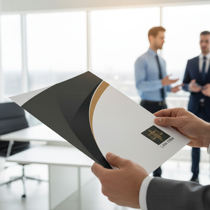 	 Folder εγγράφων Α4 	 Ανακαλύψτε το απόλυτο εργαλείο για τη διαχείριση και οργάνωση των εγγράφων σας με το  folder  εγγράφων Α4! Τυπωμένο σε χαρτόνι υψηλής αντοχής, αυτό το  folder  δεν προσφέρει μόνο προστασία στα πολύτιμα έγγραφά σας, αλλά και μια επαγγελματική εμφάνιση που ξεχωρίζει. 	 Η εντυπωσιακή διάταξη του  folder  συνδυάζει ζωντανά χρώματα με μια καθαρή και οργανωμένη προβολή, ενώ οι επιλεγμένες γραμματοσειρές προσθέτουν κομψότητα και αναγνωσιμότητα. Οι προσεκτικά επιλεγμένες εικόνες και γραφικά ενισχύουν την οπτική απήχηση, κάνοντας το  folder  ιδανικό για επαγγελματικές συναντήσεις και παρουσιάσεις. 	 Το υλικό κατασκευής του  folder  είναι 350γρ χαρτί, εξασφαλίζοντας αντοχή, σταθερότητα και μακροχρόνια χρήση. Έτσι, ακόμα και με συχνή χρήση, η ποιότητα του παραμένει αψεγάδιαστη. 	 Μπορείτε να προσαρμόσετε το  folder  σας με τυπωμένα λογότυπα και εταιρικά χρώματα, δημιουργώντας μια μοναδική ταυτότητα για την επιχείρησή σας. Υπάρχει επίσης η δυνατότητα για προσθήκες ειδικών θυλάκων για κάρτες ή ένθετα φυλλάδια, κάνοντάς το ακόμα πιο λειτουργικό. 	 Αυτό το folder είναι ιδανικό για: 			 Επαγγελματικές παρουσιάσεις 		 Διανομή προσφορών σε πελάτες 		 Εκπαιδευτικά προγράμματα και σεμινάρια 		 Συμμετοχή σε εμπορικές εκθέσεις 		 Διάδοση πληροφοριών σε συνέδρια 		 Καταθέσεις και προτάσεις για νομικούς και οικονομικούς επαγγελματίες 				Η εκτύπωση εντύπων μπορεί να είναι είτε ψηφιακή είτε offset, ανάλογα με τις απαιτήσεις και την ποσότητα που χρειάζεστε. Μπορούμε επίσης να σχεδιάσουμε το έντυπο που χρειάζεστε από την αρχή ή να τυπώσουμε από τη δική σας έτοιμη μακέτα.	 Ζητήστε μας μια προσφορά για τα έντυπα σας, σήμερα. 