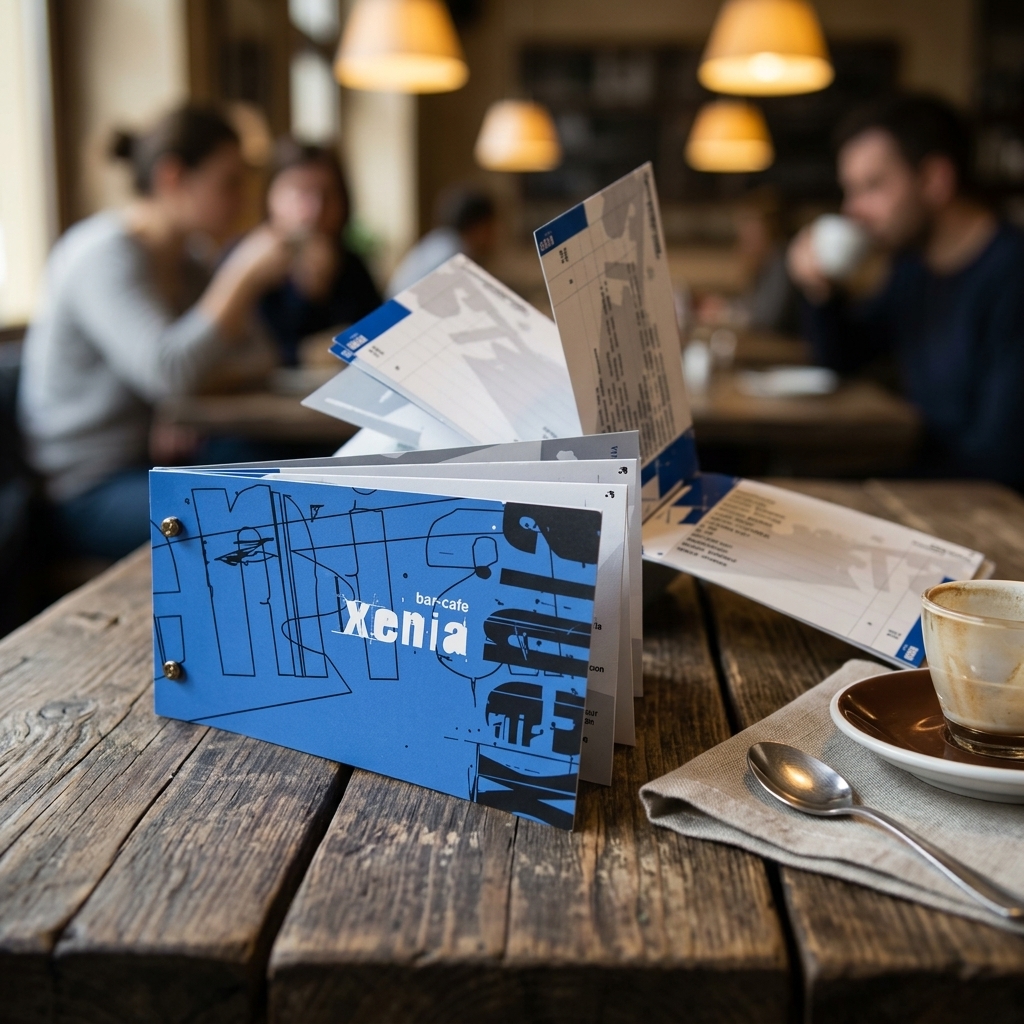 Κατάλογος café με μοντέρνο σχέδιο και ζωντανά χρώματα, ιδανικός για παρουσίαση μενού.