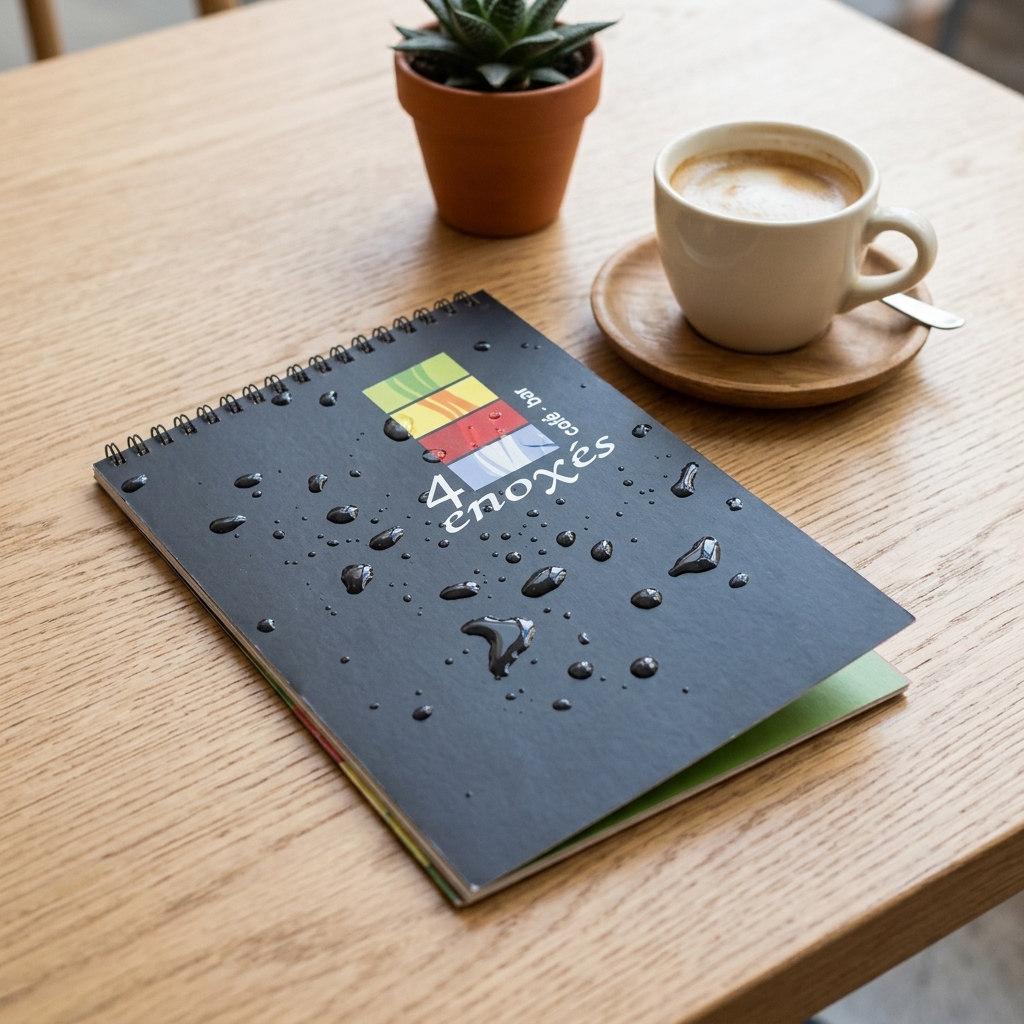 Κατάλογος café με μοντέρνο σχεδιασμό, ζωντανά χρώματα και ευανάγνωστη τυπογραφία, ιδανικός για παρουσίαση μενού.