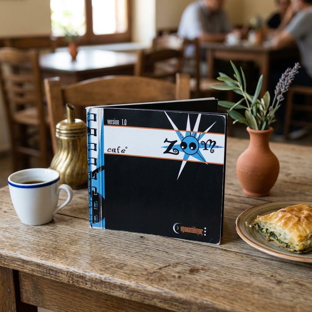 Κατάλογος café με μοντέρνο σχεδιασμό, ζωντανά χρώματα και επαγγελματική εκτύπωση, ιδανικός για την παρουσίαση μενού.