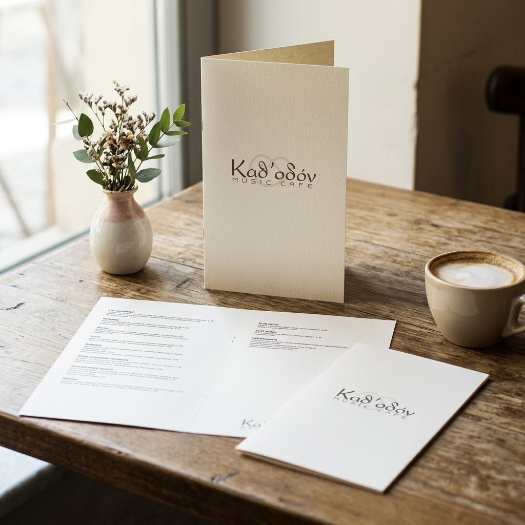Κατάλογος café με ζωντανά χρώματα και γραφικά πιάτων, σχεδιασμένος για ευανάγνωστο μενού, κατάλληλος για εστιατόρια.