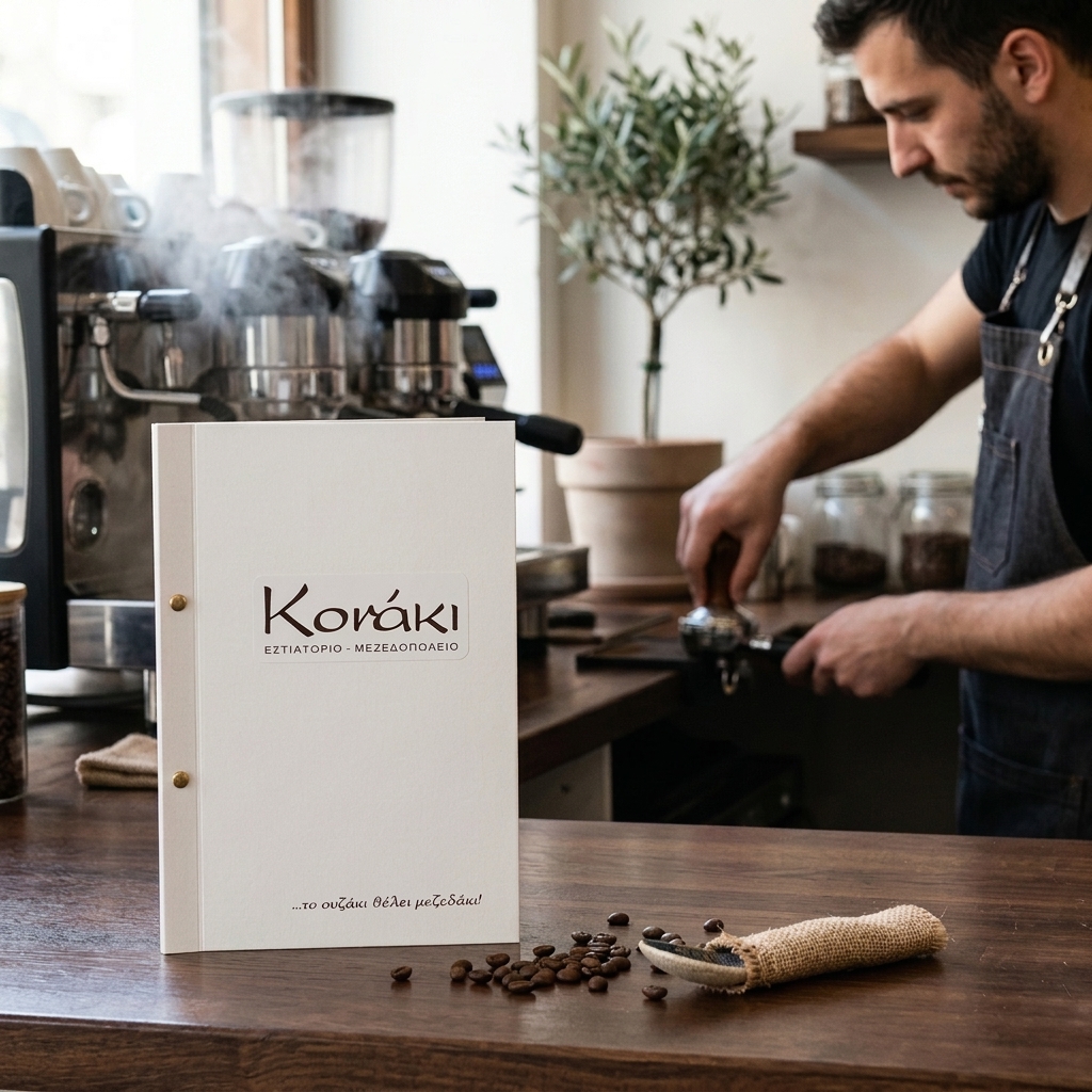   Κατάλογος Cafe   Ο κατάλογος cafe που παρουσιάζεται στην εικόνα εντυπωσιάζει με το σύγχρονο και κομψό σχέδιο του. Με έντονα χρώματα που διαφοροποιούν τα διάφορα τμήματα του μενού, η διάταξη (layout) διευκολύνει την αναγνωσιμότητα και οδηγεί τους πελάτες μέσα σε μια γευστική εμπειρία. Τα επιλεγμένα γραφικά συμπληρώνουν τέλεια τα πιάτα και τα ροφήματα, κάνοντάς τα ακόμα πιο ελκυστικά.   Οι εκτυπώσεις σε ανθεκτικό χαρτί με δυνατότητα πλαστικοποίησης, εξασφαλίζουν μακροχρόνια χρήση, ακόμη και σε πολυσύχναστες καφετέριες. Οι φωτογραφίες υψηλής ποιότητας αναδεικνύουν την αισθητική του καταστήματος και ενθαρρύνουν την παραγγελία.   Μέσω της προσαρμογής τους, οι κατάλογοι cafe γίνονται τοίχοι της επιχείρησης. Κατάλληλοι για την παρουσίαση μενού, ειδικών προσφορών, και εποχιακών προϊόντων, οι κατάλογοι αυτοί δημιουργούν μοναδικές εμπειρίες για τους πελάτες.   Η εκτύπωση καταλόγων cafe είναι απαραίτητη για:    Παρουσίαση μενού σε καφετέριες     Ειδικούς καταλόγους για εποχιακά πιάτα ή ποτά     Δημιουργία καταλόγων takeaway ή delivery     Προώθηση νέων προϊόντων     Καταλόγους για θεματικά events και πολλά άλλα    Επικοινωνήστε μαζί μας για να δημιουργήσουμε μαζί τον ιδανικό κατάλογο που θα καλύψει τις ανάγκες του cafe σας. 
