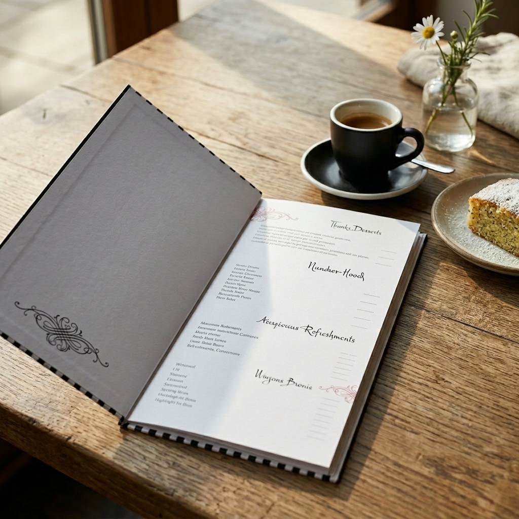   Κατάλογος Cafe   Ο     κατάλογος cafe    που παρουσιάζεται στη φωτογραφία έχει σχεδιαστεί με προσοχή, χρησιμοποιώντας ζωντανά χρώματα και ελκυστικά γραφικά που ταιριάζουν απόλυτα στην αισθητική του καταστήματος. Η διάταξη είναι καθαρή και οργανωμένη, διευκολύνοντας τους πελάτες να περιηγηθούν στις επιλογές φαγητού και ποτών με ευκολία.   Ο κατάλογος τυπώνεται σε ανθεκτικό χαρτί με την επιλογή πλαστικοποίησης, διασφαλίζοντας την αντοχή του στη καθημερινή χρήση. Οι     εκτυπώσεις    υψηλής ποιότητας αναδεικνύουν τα πιάτα και τα ροφήματα, δημιουργώντας μία δελεαστική εικόνα που ενθαρρύνει την παραγγελία.   Εξειδικευμένοι πελάτες μπορούν να χρησιμοποιήσουν αυτόν τον κατάλογο για την παρουσίαση ροφημάτων, φαγητών και γλυκών, προσφέροντας μια μοναδική εμπειρία στους πελάτες τους. Ιδανικός για καφετέριες, ειδικούς καταλόγους εποχής ή προωθήσεις νέων προϊόντων.   Οι     κατάλογοι cafe    μπορούν να προσαρμοστούν με το λογότυπο και τα χρώματα της επιχείρησης, προσφέροντας μοναδική ταυτότητα στο κατάστημα. Μπορείτε να δημιουργήσετε μενού για brunch ή ειδικά μενού για διαφημιστικές καμπάνιες.   Μη διστάσετε να επικοινωνήσετε μαζί μας για να δημιουργήσουμε έναν     κατάλογο cafe    που να ανταποκρίνεται στις ανάγκες σας. 