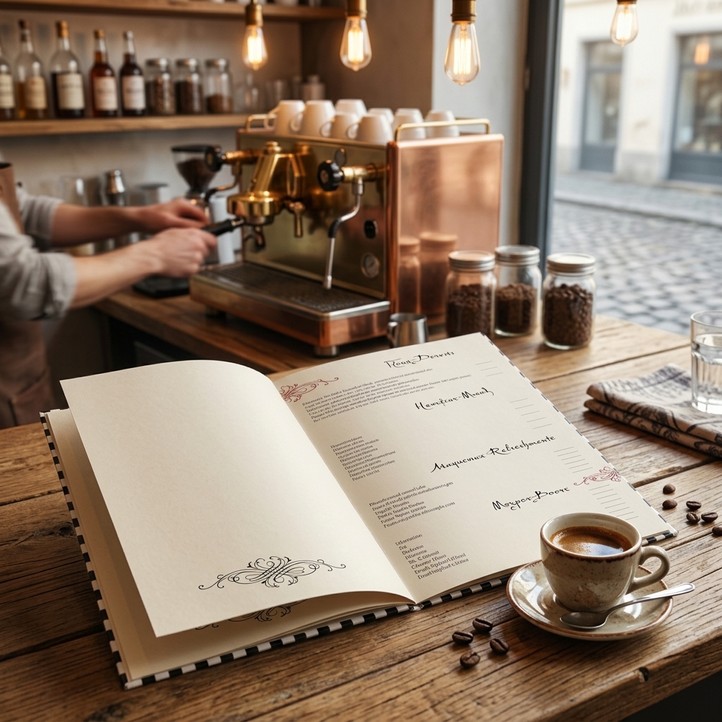   Κατάλογος Cafe   Ο αυτός ο     κατάλογος cafe    ξεχωρίζει για το εντυπωσιακό του σχέδιο με ζωντανά χρώματα και μοντέρνα γραφικά που δημιουργούν μια αστείρευτη ελκυστικότητα για τους πελάτες σας. Η διάταξη (layout) του είναι φιλική προς τον χρήστη, με σαφή διαχωρισμό εννοιών και προτάσεων, διευκολύνοντας την πλοήγηση στον κατάλογο.   Οι     εκτυπώσεις    σε ανθεκτικό χαρτί, συνδυασμένες με πλαστικοποίηση, εγγυώνται μακροχρόνια χρήση, ιδανική για τον απαιτητικό χώρο ενός cafe. Η υψηλής ποιότητας εκτύπωση αναδεικνύει τα πιάτα και τα ροφήματα, προσφέροντας στους πελάτες σας εικόνες που ενθουσιάζουν.   Οι προσωπικές προσαρμογές είναι άπειρες: ο     κατάλογος cafe    μπορεί να ενσωματώσει το λογότυπό σας και να ακολουθήσει την αισθητική του καταστήματος, δημιουργώντας μία μοναδική εμπειρία.   Αυτά τα έντυπα είναι ιδανικά για την παρουσίαση μενού, ειδικών πιάτων, και προωθήσεις, βοηθώντας τους επαγγελματίες πελάτες μας να εδραιώσουν τις προσφορές τους. Από καφετέριες έως εκδηλώσεις, ο κατάλογος λειτουργεί ως το κύριο εργαλείο επικοινωνίας με τους πελάτες.   Αφήστε τον τυπογραφείο μας να σας δημιουργήσει έναν     κατάλογο cafe    προσαρμοσμένο στις ανάγκες σας. 