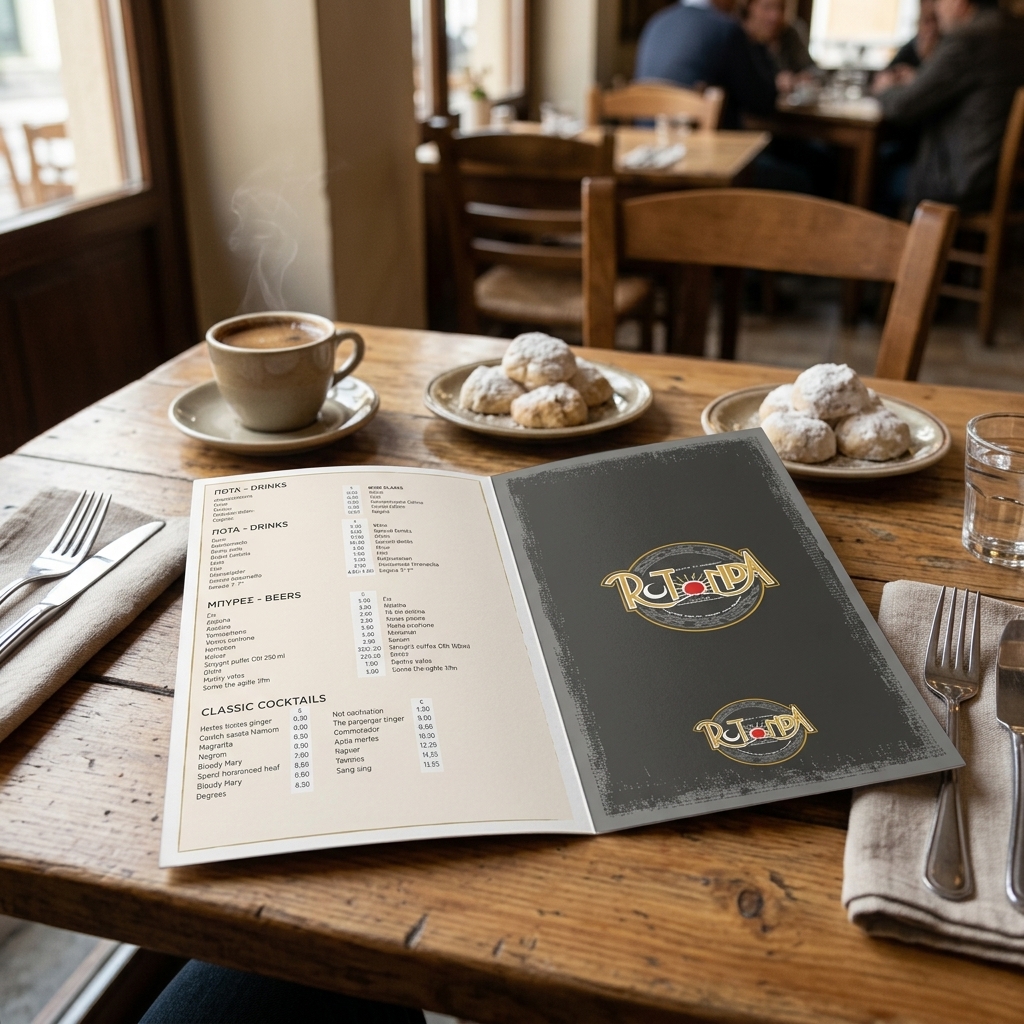   Κατάλογος Cafe - Κωδικός:     89697    Ο     κατάλογος cafe    που προτείνουμε συνδυάζει εξαιρετικό σχεδιασμό και λειτουργικότητα, προσφέροντας μια μοναδική εμπειρία στους πελάτες σας. Τα ζωντανά χρώματα και η προσεκτική διάταξη (layout) του καταλόγου καθιστούν εύκολη την αναζήτηση των προϊόντων, απογειώνοντας την παρουσίαση του μενού.   Η χρήση γραφικών και εικόνων αποτυπώνει τέλεια τα πιάτα και τα ροφήματα, κάνοντάς τα να φαίνονται ακόμα πιο ελκυστικά. Οι υψηλής ποιότητας εκτυπώσεις εξασφαλίζουν την καθαρότητα των λεπτομερειών, προσθέτοντας αξία και γοητεία στην εμπειρία των πελατών σας.   Οι     κατάλογοι cafe    προσφέρονται με δυνατότητα προσαρμογής σύμφωνα με το λογότυπο και την αισθητική σας, δημιουργώντας έναν μοναδικό κατάλογο που αναδεικνύει το στυλ της επιχείρησής σας. Είναι ιδανικοί για παρουσίαση μενού, εποχιακά πιάτα και προωθήσεις νέων προϊόντων.   Δημιουργούμε καταλόγους που αντιμετωπίζουν τις ανάγκες σας σε εκτυπώσεις, καλύπτοντας κάθε κατηγορία απαιτήσεων. Επικοινωνήστε μαζί μας για να δημιουργήσουμε έναν κατάλογο προσαρμοσμένο στις δικές σας ανάγκες και προσδοκίες. 