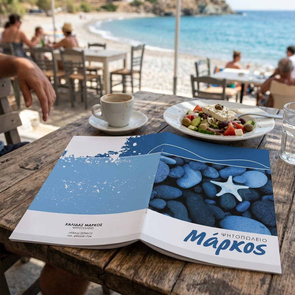 Κατάλογος café με ζωντανά χρώματα, μοντέρνο σχέδιο και οργανωμένη διάταξη, ιδανικός για προώθηση μενού και προσφορών.