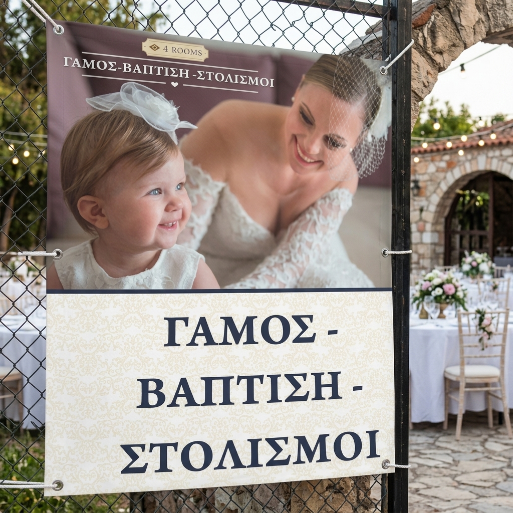    Banner Μουσαμάς: Απόλυτη Αντοχή και Εντυπωσιακή Προβολή    Ο     μουσαμάς    μας προσφέρει μια εξαιρετική λύση για τη δημιουργία banners που ξεχωρίζουν! Με έντονα χρώματα και προσεγμένο     layout    , τα banners μας τραβούν την προσοχή από μεγάλη απόσταση. Οι ζωντανές και γεμάτες αντίθεση αποχρώσεις κάνουν το μήνυμα σας αναγνωρίσιμο και ελκυστικό.    Η χρήση ειδικών γραμματοσειρών διασφαλίζει την ευανάγνωστη παρουσίαση του μηνύματος σας, ενώ τα ενσωματωμένα γραφικά ή οι εικόνες προσθέτουν μια επιπλέον διάσταση στο design, κάνοντάς το ακόμα πιο ελκυστικό.    Το υλικό του banner είναι κατασκευασμένο από     μουσαμά    , γνωστό για την υψηλή αντοχή του. Εξαιρετικά ανθεκτικός στις καιρικές συνθήκες και αδιάβροχος, διασφαλίζει ότι το banner σας θα διατηρηθεί σε άριστη κατάσταση για μεγάλο χρονικό διάστημα, χωρίς τον κίνδυνο της φθοράς από τον ήλιο ή τη βροχή.    Οι επιλογές τοποθέτησης είναι ευέλικτες: το banner μπορεί να διαθέτει περιμετρικά μπουντούζια ή κρίκους, εξασφαλίζοντας εύκολη και γρήγορη ανάρτηση σε διάφορα σημεία. Επιπλέον, το γύρισμα στις άκρες επιτρέπει την τοποθέτηση σωλήνα, ενισχύοντας τη σταθερότητα κατά την ανάρτηση.    Ιδανικές Χρήσεις του Banner    Αυτό το banner είναι ιδανικό για:       Προβολές εκδηλώσεων και προσφορών       Εταιρικές εκδηλώσεις και αθλητικά γεγονότα       Διαφημίσεις σε εξωτερικούς χώρους       Σύστημα σήμανσης σε εμπορικά κέντρα ή για πολιτικές καμπάνιες       Διαφημίσεις σε εκθεσιακά περίπτερα και νεοσύστατες εκδηλώσεις      Αν ψάχνετε για μια αξιόπιστη λύση, το τυπογραφείο μας μπορεί να παράγει ένα     banner    προσαρμοσμένο στις ανάγκες σας, επιτυγχάνοντας τις καλύτερες     εκτυπώσεις    για την προβολή της επιχείρησής σας! 
