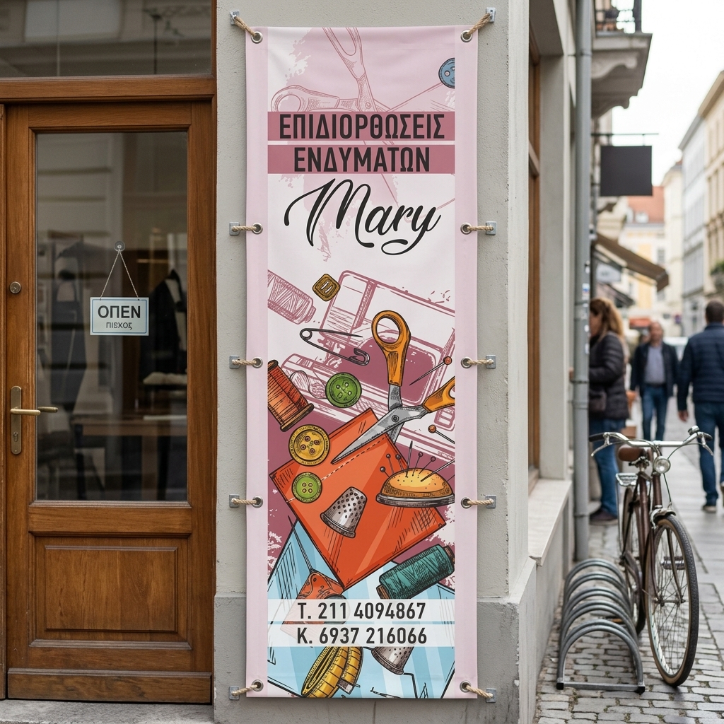    Εκτυπώσεις Banner σε Μουσαμά    Ανακαλύψτε την αίγλη και τη δυναμική των banner μας που είναι τυπωμένα σε υψηλής ποιότητας μουσαμά. Το χρώμα και η ένταση των γραφικών τους καταφέρνουν να προσελκύσουν την προσοχή και να μεταφέρουν το μήνυμά σας με σαφήνεια. Με μια προσεγμένη διάταξη (layout), οι εικόνες και τα γραφικά δημιουργούν μια εντυπωσιακή οπτική εμπειρία που είναι ευδιάκριτη ακόμα και από απόσταση.    Το υλικό του banner είναι αδιάβροχο και εξαιρετικά ανθεκτικό στις καιρικές συνθήκες, επιτρέποντάς του να διαρκεί για μεγάλο χρονικό διάστημα χωρίς φθορά. Οι χρωματικές αποχρώσεις ζωντανεύουν το γραφικό σας σχέδιο, προσφέροντας μια οπτική λύση ικανή να αντέξει στις πιο απαιτητικές εξωτερικές εφαρμογές.    Η τοποθέτηση των banner γίνεται πανεύκολα, καθώς μπορείτε να επιλέξετε ανάμεσα σε περιμετρικά μπουντούζια ή κρίκους, για ασφαλή στερέωση σε διάφορα σημεία. Επιπλέον, υπάρχει η δυνατότητα γύρισμα στις άκρες για τοποθέτηση σωλήνα, προκειμένου να ενισχυθεί η σταθερότητα κατά την ανάρτηση του banner.    Τα     banner    μας είναι ιδανικά για μια ποικιλία επαγγελματικών εφαρμογών, όπως:       Προβολή μεγάλων προσφορών σε καταστήματα       Εταιρικές εκδηλώσεις       Διαφημίσεις σε εξωτερικούς χώρους       Αθλητικές διοργανώσεις και πολιτικές καμπάνιες       Σημαντικές εκθέσεις προϊόντων και εσωτερική σήμανση σε εμπορικά κέντρα       Προώθηση εκπτώσεων και νέων υπηρεσιών       Φιλανθρωπικές και πολιτιστικές εκδηλώσεις      Με τις     εκτυπώσεις    μας σε μουσαμά, μπορείτε να εξασφαλίσετε ότι το μήνυμά σας θα φτάσει παντού, με στυλ και αποτελεσματικότητα. Το τυπογραφείο μας είναι έτοιμο να κατασκευάσει ένα     banner    που να ανταποκρίνεται ακριβώς στις ανάγκες σας! 