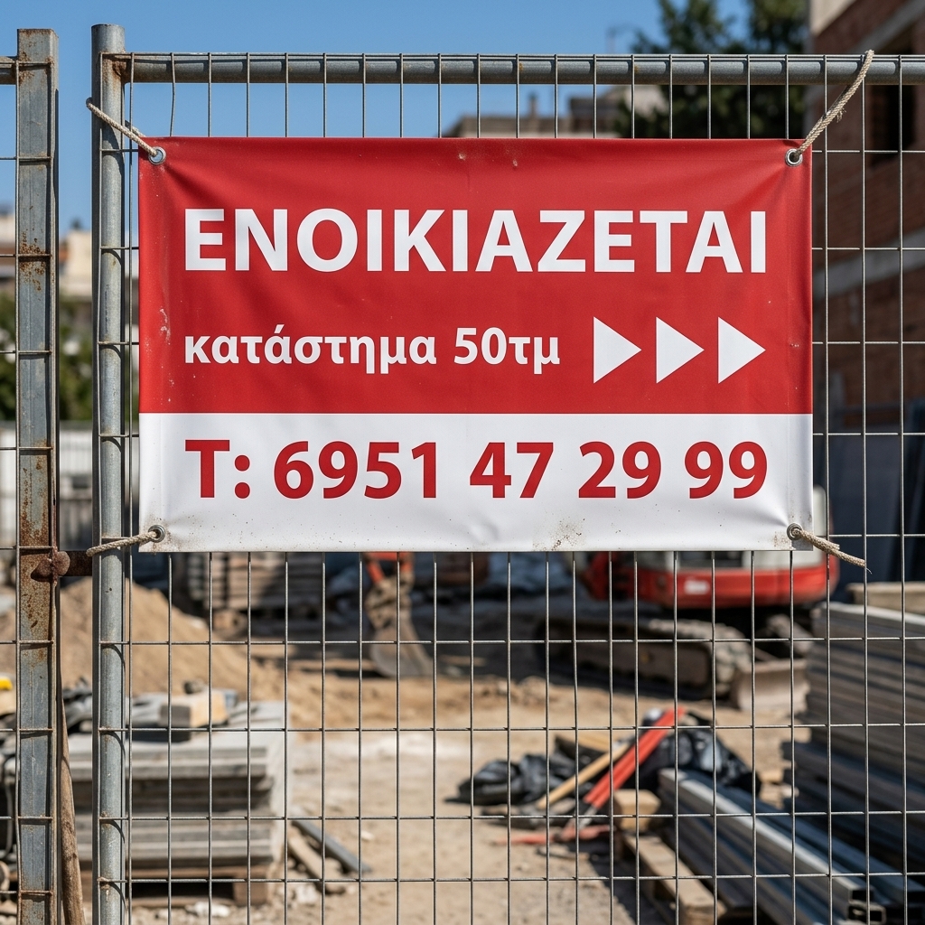    Εκτυπώσεις Banners - Κωδικός: RR75701    Το     banner    αυτό εντυπωσιάζει με την έντονη χρωματική του παλέτα, που θα τραβήξει αμέσως την προσοχή του κοινού. Με επαγγελματική διάταξη (layout), οι εικόνες και τα γραφικά έχουν τοποθετηθεί με προσοχή ώστε να διασφαλίζουν τη μέγιστη ορατότητα. Οι γραμματοσειρές που χρησιμοποιούνται είναι μεγάλες και ευανάγνωστες, ιδανικές για να γίνουν αντιληπτές από μεγάλες αποστάσεις.    Φτιαγμένο από μουσαμά, το     banner    είναι εξαιρετικά ανθεκτικό και αδιάβροχο, κάνοντάς το ιδανικό για εξωτερικές χρήσεις. Όποια και αν είναι η καιρική συνθήκη, αυτό το υλικό διαρκεί για μεγάλο χρονικό διάστημα χωρίς να φθείρεται, διασφαλίζοντας ότι το μήνυμά σας θα παραμείνει ορατό και εντυπωσιακό.    Η τοποθέτηση του     banner    είναι εύκολη, καθώς μπορεί να διαθέτει περιμετρικά μπουντούζια ή κρίκους, ενώ μπορεί να γίνει γύρισμα στις άκρες για την υποδοχή σωλήνα. Αυτό επιτρέπει σταθερή ανάρτηση σε διάφορες θέσεις και διασφαλίζει ότι το     banner    θα παραμείνει στη θέση του, ακόμη και σε φυσικές συνθήκες που θα μπορούσαν να το επηρεάσουν.    Αυτό το     banner    είναι ιδανικό για πολλές χρήσεις, όπως:       Προβολή μεγάλων προσφορών σε καταστήματα       Εταιρικές εκδηλώσεις       Διαφημίσεις σε εξωτερικούς χώρους       Αθλητικές εκδηλώσεις       Πολιτικές καμπάνιες       Εκθέσεις προϊόντων       Σήμανση σε εμπορικά κέντρα       Διαφημίσεις προϊόντων σε φεστιβάλ       Προβολή τοπικών αγορών ή παζαριών      Με πρόσθετο πλεονέκτημα την προσαρμογή των     εκτυπώσεων    στις συγκεκριμένες ανάγκες σας, το τυπογραφείο μας είναι έτοιμο να δημιουργήσει ένα banner που θα καλύψει τις απαιτήσεις σας. Επικοινωνήστε μαζί μας σήμερα και αναδείξτε το μήνυμά σας με εντυπωσιακές     εκτυπώσεις    ! 