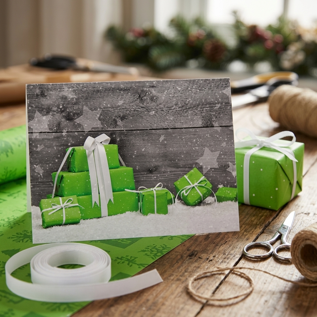 Ανακαλύψτε την Χριστουγεννιάτικη κάρτα XMS-HOR-057 με κόκκινο, πράσινο και χρυσό σχέδιο. Ιδανική για επαγγελματικές ευχές, προσφέρει δυνατότητα προσαρμογής με λογότυπο και προσωπικό μήνυμα.