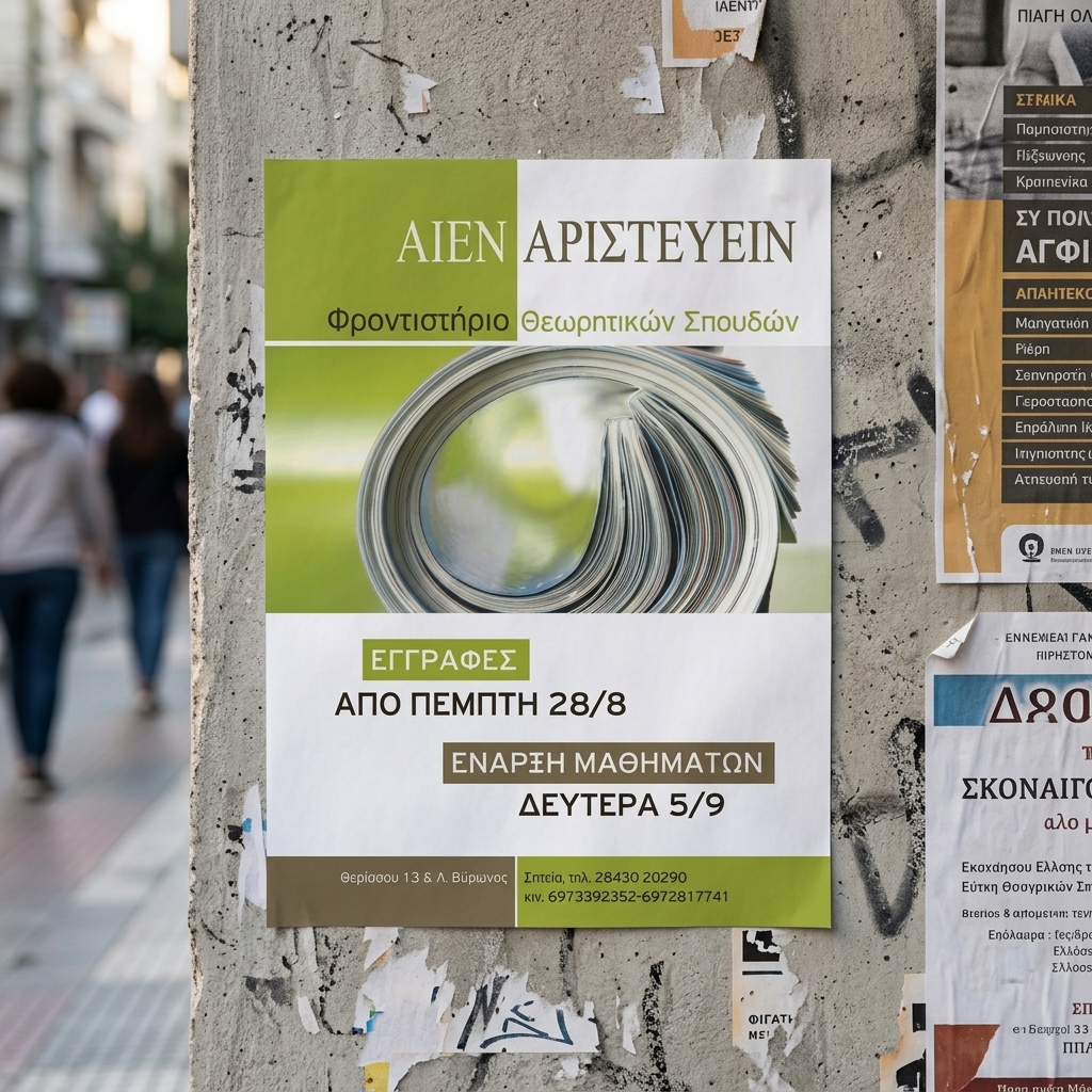    Εκτυπώσεις Αφισών - Κωδικός: 89601    Η     αφίσα    αυτή ξεχωρίζει με την εντυπωσιακή χρωματική της παλέτα, που συνδυάζει ζωντανά και έντονα χρώματα, δημιουργώντας μια αίσθηση ενέργειας και κινητικότητας. Η διάταξη των γραφικών στοιχεία είναι στρατηγικά τοποθετημένη, ώστε να καθοδηγεί το βλέμμα του θεατή και να ενίσχυει το μήνυμα που επιθυμείτε να μεταδώσετε. Οι κομψές γραμματοσειρές που χρησιμοποιούνται είναι ευδιάκριτες και προσφέρουν εξαιρετική αναγνωσιμότητα, ακόμα και από απόσταση.    Η     αφίσα    τυπώνεται σε χαρτί υψηλής ποιότητας, ανθεκτικό στην υγρασία και τις καιρικές συνθήκες, διασφαλίζοντας ότι θα διατηρηθεί σε άριστη κατάσταση χωρίς φθορά για μεγάλο χρονικό διάστημα. Αυτή η ανθεκτικότητα την καθιστά ιδανική επιλογή για εσωτερική και εξωτερική χρήση.    Οι επιλογές μεγέθους είναι ποικίλες, καθώς οι     αφίσες    μπορούν να είναι από μικρές διαφημιστικές αφίσες έως μεγάλες προβολές για τοίχους, ανάλογα με τις ανάγκες σας. Υπάρχει μάλιστα η δυνατότητα προσαρμογής με εταιρικά χρώματα, λογότυπα και περιεχόμενο ώστε η     αφίσα    να αντικατοπτρίζει την ταυτότητα της επιχείρησής σας.    Η εκτύπωση αφισών είναι αναγκαία σε πολλές περιπτώσεις, όπως:       Διαφήμιση συναυλιών και καλλιτεχνικών εκδηλώσεων       Προώθηση εμπορικών προϊόντων       Ανακοινώσεις τοπικών εκδηλώσεων ή φεστιβάλ       Σήμανση σε εμπορικά κέντρα       Προώθηση ταινιών και θεατρικών παραστάσεων       Εκστρατείες κοινωνικής ευαισθητοποίησης       Ανακοινώσεις εκπτώσεων και προσφορών      Το τυπογραφείο μας είναι έτοιμο να σχεδιάσει μια     αφίσα    προσαρμοσμένη στις ιδιαίτερες ανάγκες της επιχείρησής σας, εξασφαλίζοντας ότι η εκτύπωση θα είναι ακριβώς όπως την φαντάζεστε. 