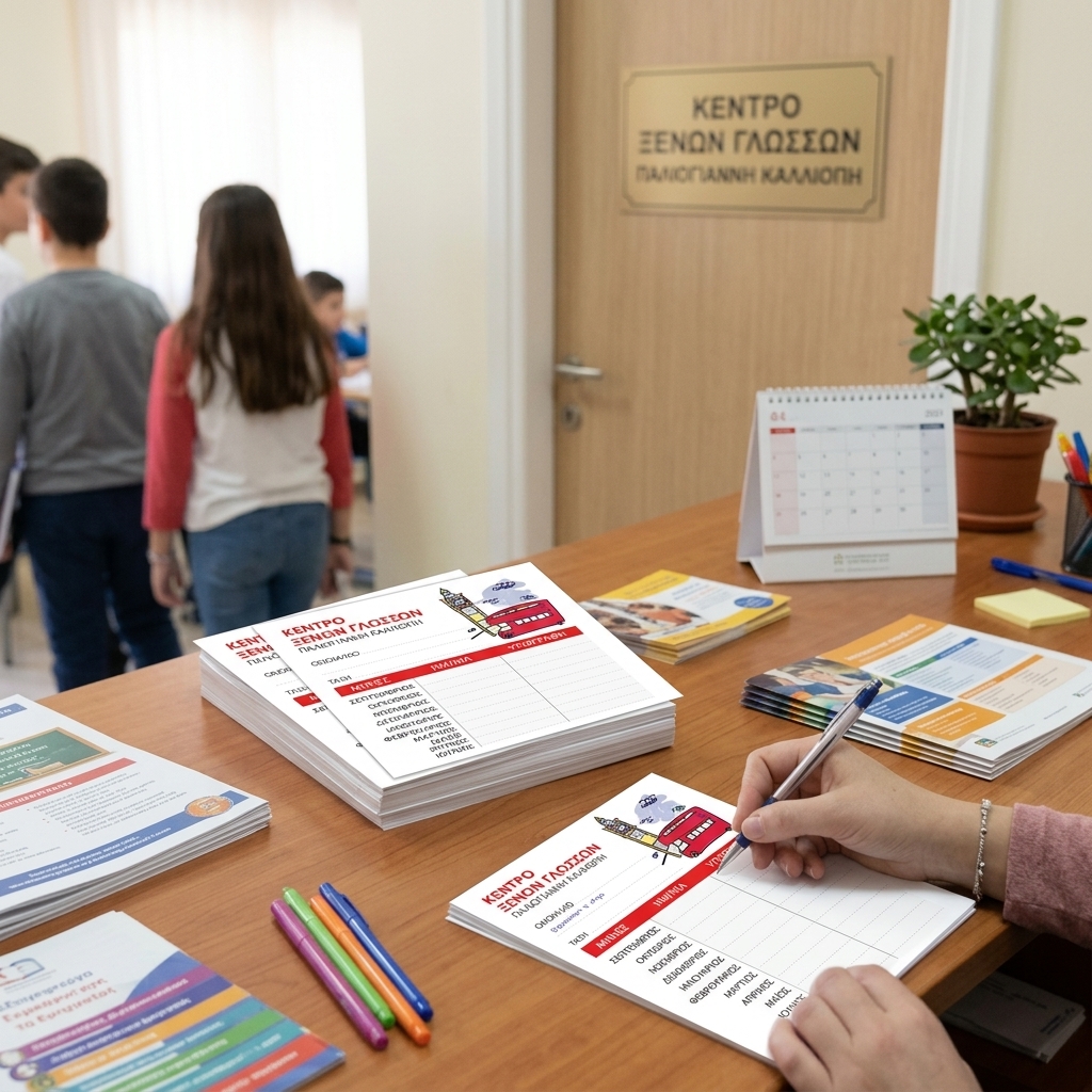    Καρτέλα Διδάκτρων    Η     καρτέλα διδάκτρων    μας σχεδιάζεται με προσοχή στην λεπτομέρεια, προσφέροντας μια κομψή και επαγγελματική εμφάνιση. Το χρωματικό μας σχήμα συνδυάζει ζεστούς και ψυχρούς τόνους, οι οποίοι εξασφαλίζουν μια αρμονική αίσθηση που κεντρίζει το ενδιαφέρον των γονιών και των μαθητών. Η διάταξη (layout) είναι οργανωμένη, διευκολύνοντας την αναγνωσιμότητα των πληροφοριών.    Η χρήση γραφικών στοιχείων όπως εικονίδια και γραμμές διαχωρισμού επιτρέπει μια ευχάριστη οπτική εμπειρία, ενώ ταυτόχρονα διατηρεί την λειτουργικότητα της     καρτέλας διδάκτρων    . Το αποτέλεσμα είναι μια καθαρή και ευανάγνωστη παρουσίαση των διδάκτρων και των πληρωμών, διασφαλίζοντας επαγγελματισμό.    Αυτές οι     εκτυπώσεις    μπορούν να παραχθούν σε ανθεκτικό χαρτί, το οποίο διασφαλίζει την αντοχή τους σε καθημερινή χρήση χωρίς φθορές. Μπορούμε να προσαρμόσουμε τις     εκτυπώσεις    σας με το λογότυπο και τα χρώματα του φροντιστηρίου σας.    Η     καρτέλα διδάκτρων    είναι ιδανική για τη διαχείριση των διδάκτρων των μαθητών και την παρακολούθηση των πληρωμών, εξασφαλίζοντας οργάνωση και επαγγελματισμό στο φροντιστήριο σας.    Επικοινωνήστε μαζί μας ώστε το τυπογραφείο μας να δημιουργήσει μια     καρτέλα διδάκτρων    προσαρμοσμένη στις συγκεκριμένες ανάγκες του φροντιστηρίου σας. 