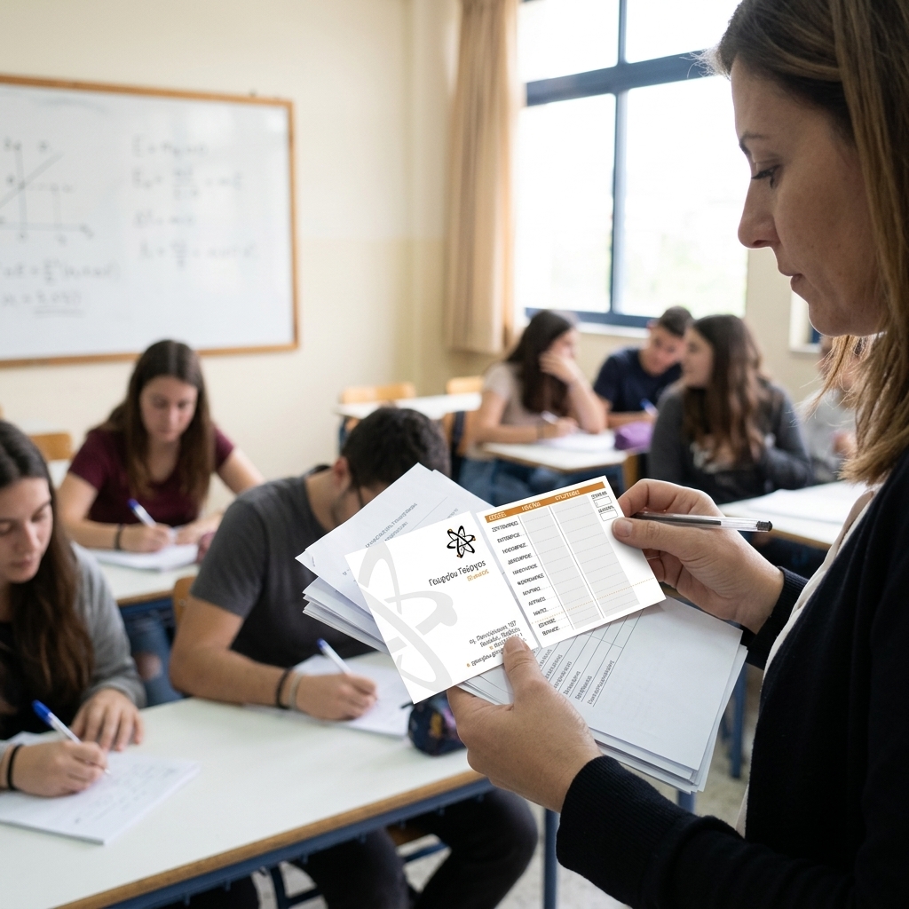    Καρτέλα Διδάκτρων    Η **καρτέλα διδάκτρων** μας σχεδιάστηκε με γνώμονα τη λειτουργικότητα και την αισθητική. Τα ζωντανά χρώματα και η προσεκτική διάταξη (layout) της καρτέλας προσφέρουν μια καθαρή και ευανάγνωστη παρουσίαση των πληροφοριών. Χρησιμοποιούνται οπτικά στοιχεία που καθοδηγούν τον χρήστη, κάνοντάς την ιδανική για καθημερινή χρήση. Τα γραφικά είναι απλά και κομψά, συμβάλλοντας στο επαγγελματικό ύφος της.    Κατασκευασμένες από ανθεκτικό χαρτί, οι **καρτέλες διδάκτρων** εξασφαλίζουν ότι δεν θα φθαρούν με την καθημερινή χρήση. Οι εκτυπώσεις μπορούν να προσαρμοστούν πλήρως με το λογότυπο και τα χρώματα του φροντιστηρίου σας, προσφέροντας μια προσωπική πινελιά στο κάθε έγγραφο.    Η χρησιμότητα της **καρτέλας διδάκτρων** είναι αναμφισβήτητη. Προσφέρει μια αποτελεσματική λύση για τη διαχείριση των διδάκτρων των μαθητών και την παρακολούθηση των πληρωμών, εξασφαλίζοντας οργάνωση και επαγγελματισμό στο φροντιστήριο.    Επικοινωνήστε μαζί μας για να δημιουργήσουμε μια **καρτέλα διδάκτρων** προσαρμοσμένη στις ιδιαίτερες ανάγκες του φροντιστηρίου σας! 