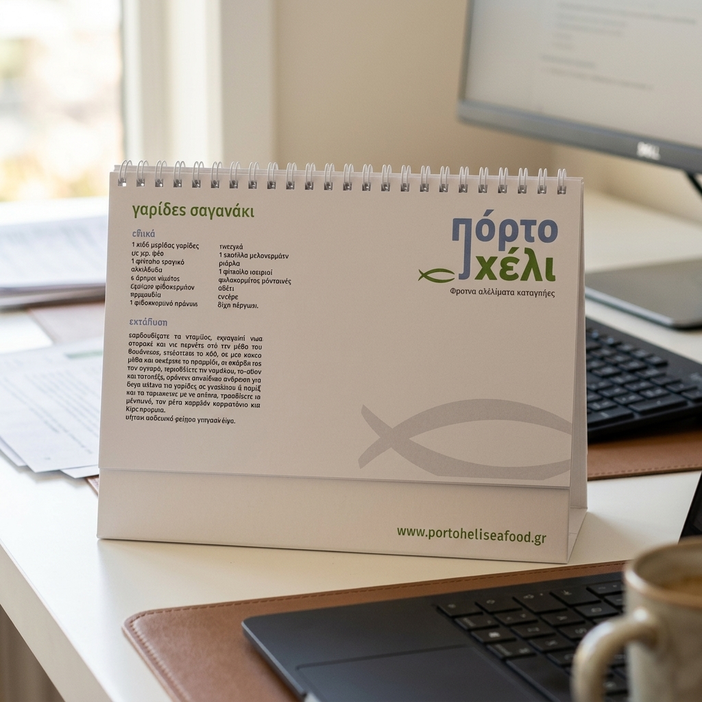 Ανακαλύψτε το επιτραπέζιο ημερολόγιο 2027 με σπιράλ, απαραίτητο για κάθε επαγγελματία. Προσφέρει εύκολη προσαρμογή λογότυπου και εξαιρετική ποιότητα εκτύπωσης. Ιδανικό για γραφεία και χώρους υποδοχής.