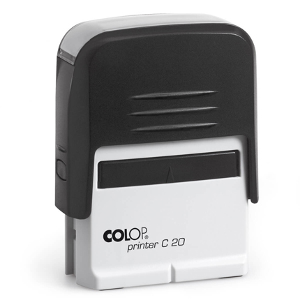 Αυτομελανώμενη σφραγίδα Colop - Printer C20H Colop - Printer C20 ανήκει στις νέες αυτομελώμενες σφραγίδες που δεν απαιτούν τη χρήση ξεχωριστού ταμπόν μελανιού.					Η χάραξη στο λάστιχο αποτύπωσης γίνεται με χρήση laser που αποδίδει ακόμα και τα πιο λεπτομερή λογότυπα ή τα πιο λεπτά γράμματα για χιλιάδες πατήματα..					Επιπλέον με τη αλλαγής του εσωτεριού ταμπόν μελανιού της σφραγίδας θα έχετε ακόμα περισσότερα πατήματα. Η σφραγίδα έχει εργονομικό σχεδιασμό για σταθερό κράτημα. Οι επιφάνειες από λάστιχο στο κάτω μέρος, αποτρέπουν την ολίσθηση της σφραγίδας κατά τη σφράγιση.Οι διαστάσεις της επιφάνειας αποτύπωσης είναι 14x38 χιλιοστά (YxΠ).					Τα χρώματα μπορεί να διαφέρουν ανάλογα τη διαθεσιμότητα.     