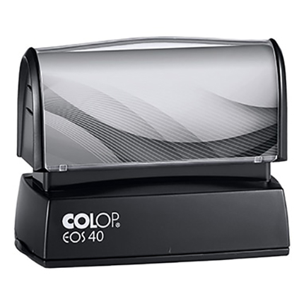 Αυτομελανώμενη σφραγίδα Colop - EOS 40H Colop - EOS 40 ανήκει στις νέες αυτομελώμενες σφραγίδες που δεν απαιτούν τη χρήση ξεχωριστού ταμπόν μελανιού.			Το λάστιχο αποτύπωσης γίνεται με χρήση τεχνολογίας FLASH.			Δυνατότητα προσθήκης μελανιού για ακόμα περισσότερα πατήματα.  			Η σφραγίδα έχει εργονομικό σχεδιασμό για σταθερό κράτημα και διαθέτει προστατευτικό καπάκι.Οι διαστάσεις της επιφάνειας αποτύπωσης είναι 59x23 χιλιοστά (ΠxΥ).			Τα χρώματα μπορεί να διαφέρουν ανάλογα τη διαθεσιμότητα.     