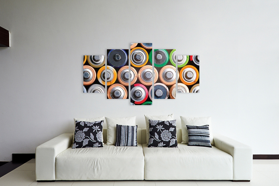 Πίνακας σε καμβά για μοντέρνο χώρο, αφηρημένη εικόνα με ζωντανά χρώματα και δυναμικές μορφές, σε στυλ αφηρημένο.