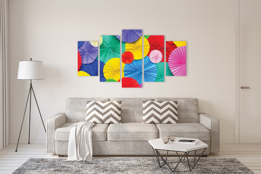 Πίνακας σε καμβά, αφηρημένο έργο, για μοντέρνο χώρο, με έντονες χρωματικές αντιθέσεις και δυναμικό στυλ.