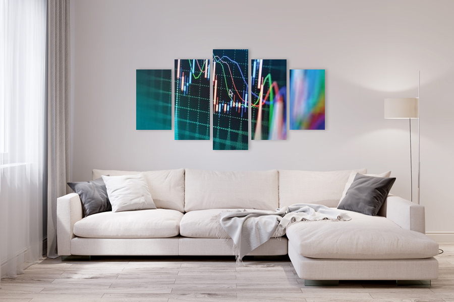 Πίνακας σε καμβά αφηρημένης εικόνας, μοντέρνο στυλ διακόσμησης.