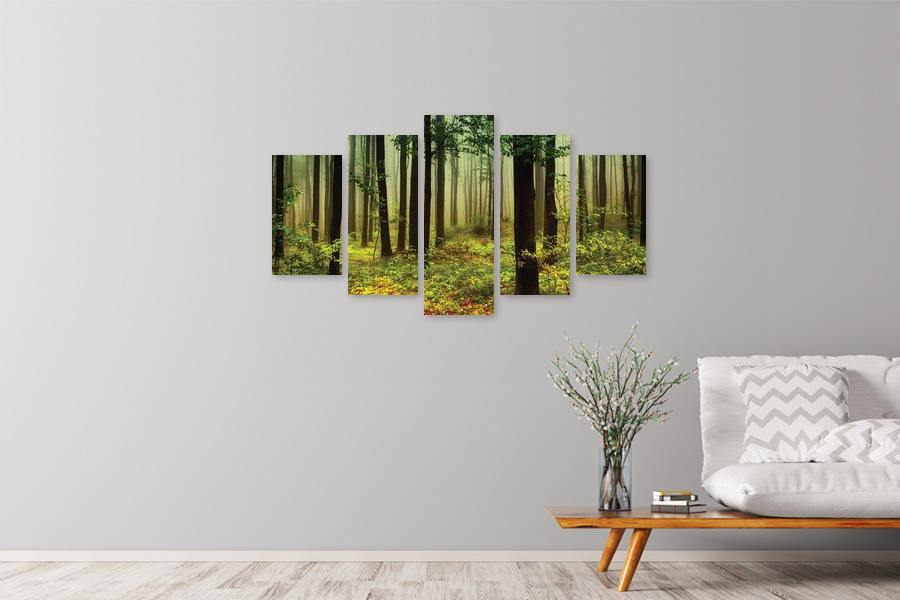 Πίνακας σε καμβά για χώρο που μπορεί να προορίζεται για το σαλόνι, με φυσικό τοπίο, αφηρημένο στυλ και μοντέρνα διακόσμηση.