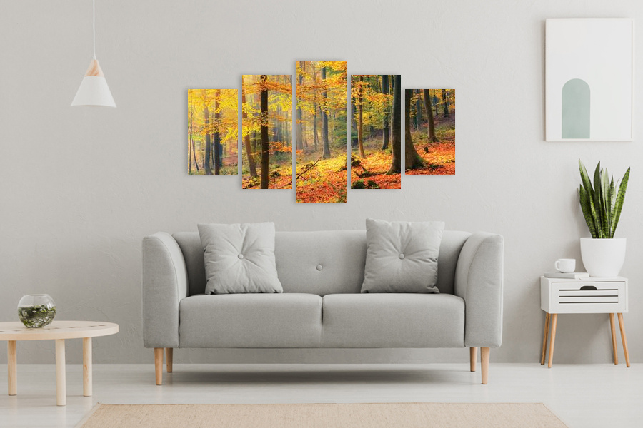 Πίνακας σε καμβά για χώρος που μπορεί να προορίζεται για σαλόνι, Τοπίο με δέντρα, αφηρημένο στυλ, μοντέρνα διακόσμηση.