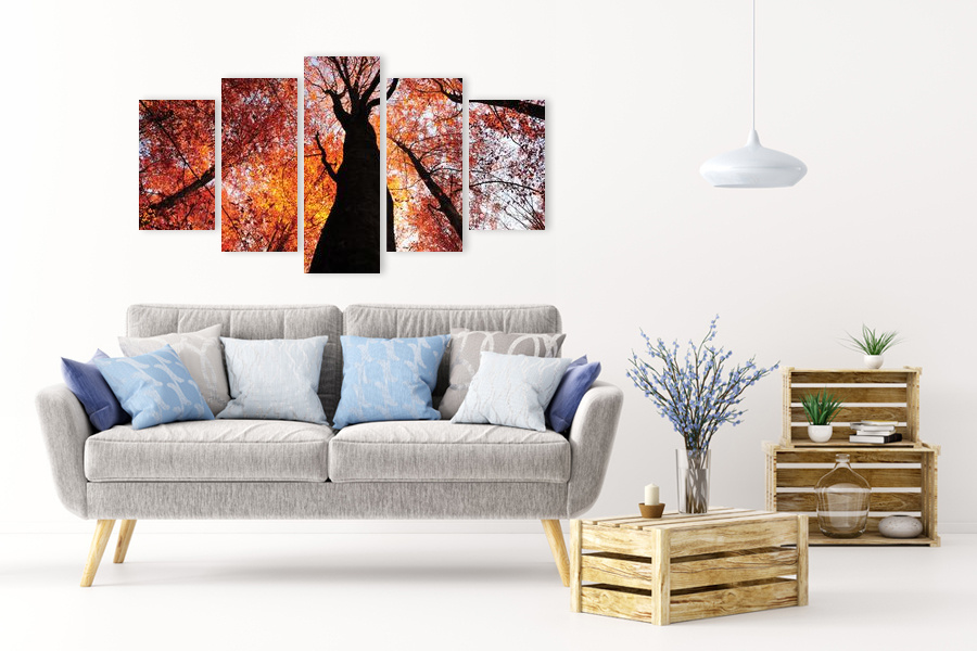 Πίνακας σε καμβά για χώρο που προορίζεται για τοπίο, με αφηρημένο στυλ φύσης, minimal διακόσμηση.