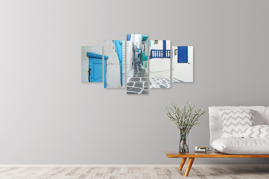 Πίνακας σε καμβά για χώρο που μπορεί να προορίζεται, τοπίο της Ελλάδας, αφηρημένο στυλ, μοντέρνα διακόσμηση.