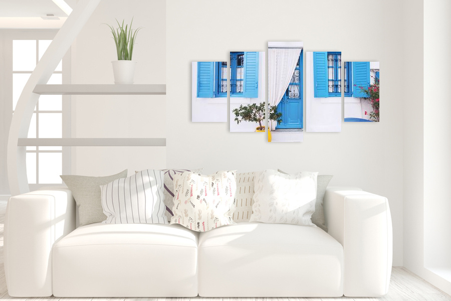 Πίνακας σε καμβά τοπίου για χώρο που μπορεί να προορίζεται για σαλόνι, με αφηρημένο στυλ και μοντέρνα διακόσμηση.