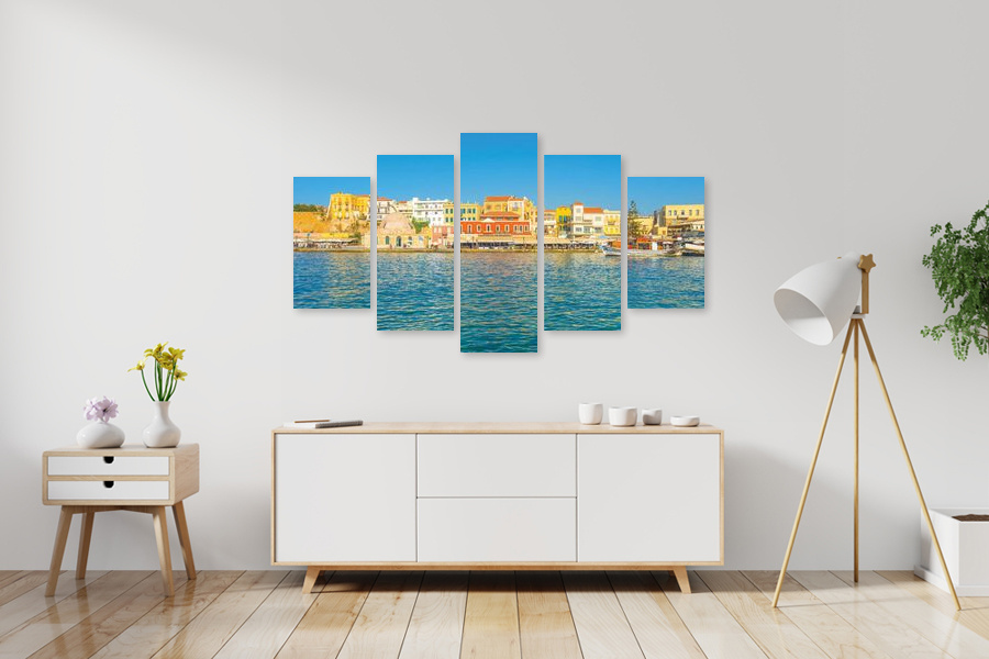 Πίνακας σε καμβά για χώρο που μπορεί να προορίζεται για σαλόνι, με τοπίο και φύση, αφηρημένο στυλ, μοντέρνα διακόσμηση.