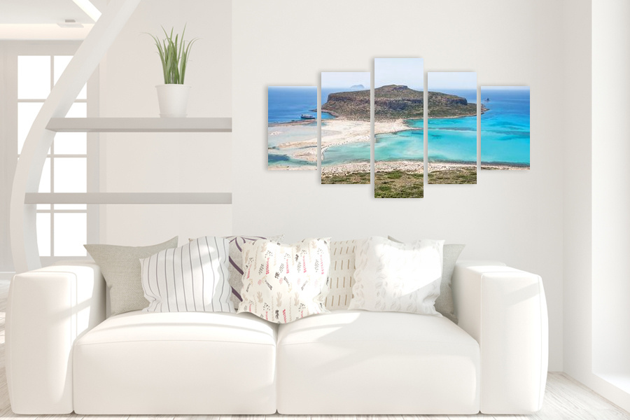 Πίνακας σε καμβά τοπίου, σύγχρονης τέχνης, ιδανικός για σαλόνι, με φύση και ήλιο, μοντέρνο στυλ διακόσμησης.