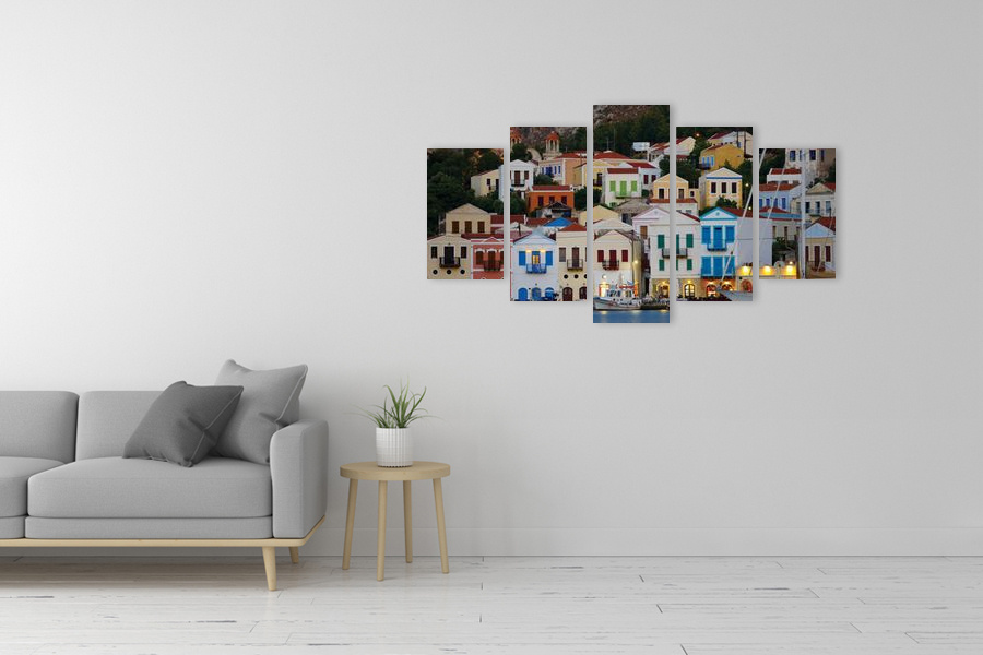 Πίνακας σε καμβά για σαλόνι, τοπίο της Ελλάδας, με φυσικά τοπία, σε ρεαλιστικό και μοντέρνο στυλ διακόσμησης.