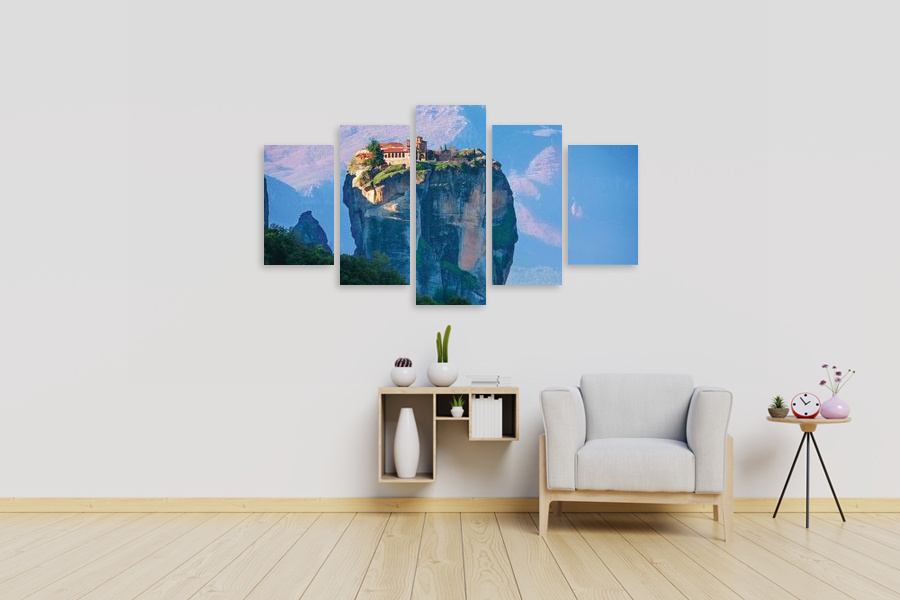 Πίνακας σε καμβά για δωμάτιο, τοπίο της Ελλάδας, με ρεαλιστικό στυλ και μοντέρνα διακόσμηση.