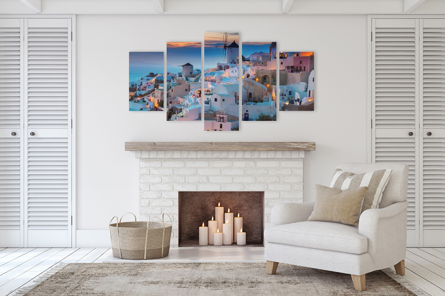 Πίνακας σε καμβά για χώρο που μπορεί να προορίζεται για τοπίο, με φυσικά στοιχεία και ρεαλιστικό στυλ, μοντέρνα διακόσμηση.