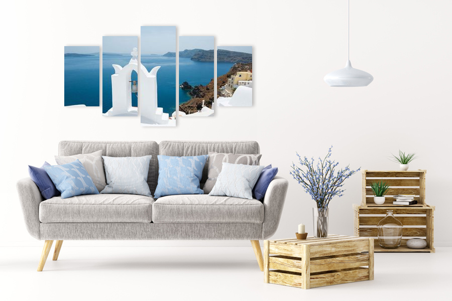 Πίνακας σε καμβά για βεράντα, με τοπίο φύσης, στυλ τοπίου, μοντέρνα διακόσμηση.