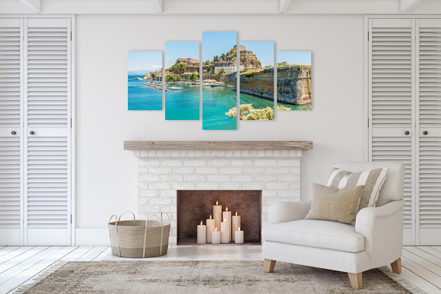 Πίνακας σε καμβά για χώρο που μπορεί να προορίζεται για σαλόνι, με φυσικά τοπία, μοντέρνο στυλ διακόσμησης.