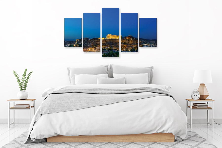 Πίνακας σε καμβά για το σαλόνι, με τοπίο ελληνικής φύσης, ρεαλιστικού στυλ, κατάλληλος για μοντέρνα διακόσμηση.