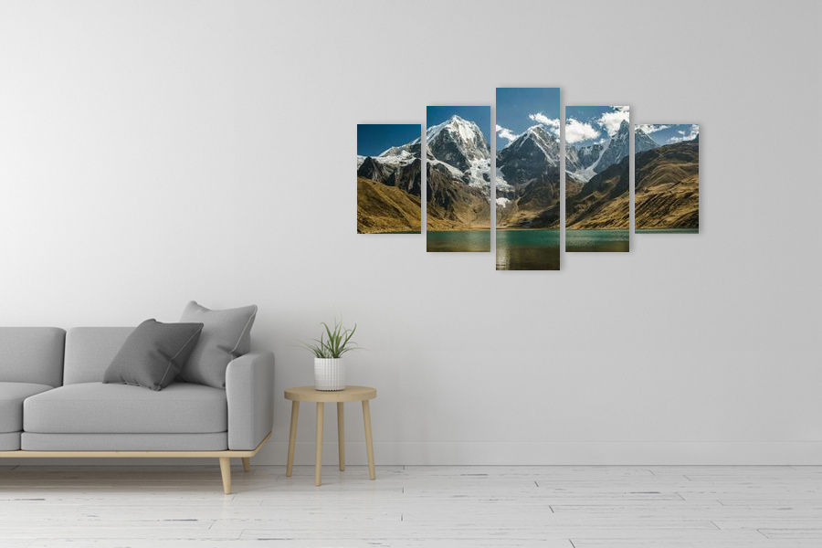 Πίνακας σε καμβά για χώρο που μπορεί να προορίζεται, με τοπίο βουνών, σε αφηρημένο στυλ, μοντέρνα διακόσμηση.