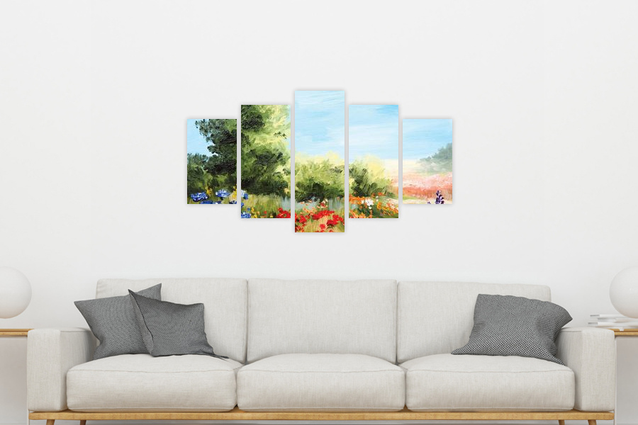 Πίνακας σε καμβά για χολ, με αφηρημένα σχέδια σε μοντέρνο στυλ διακόσμησης.