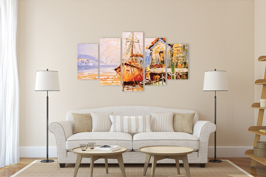 Πίνακας σε καμβά για μοντέρνο χώρο, αφηρημένο έργο με ζωντανά χρώματα, ιδανικός για διακόσμηση.