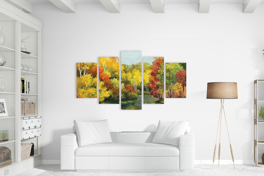 Πίνακας σε καμβά για χώρο που μπορεί να προορίζεται ως σαλόνι, με αφηρημένο σχέδιο και μοντέρνα διακόσμηση.