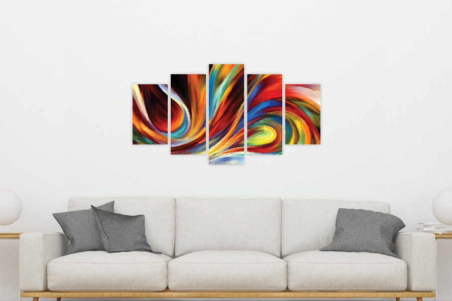 Πίνακας σε καμβά για χώρο που μπορεί να προορίζεται για σαλόνι, με αφηρημένο θέμα, μοντέρνο στυλ διακόσμησης.