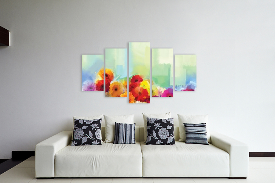 Πίνακας σε καμβά για το γραφείο, αφηρημένο στυλ με ζωντανά χρώματα, ιδανικός για μοντέρνα διακόσμηση.